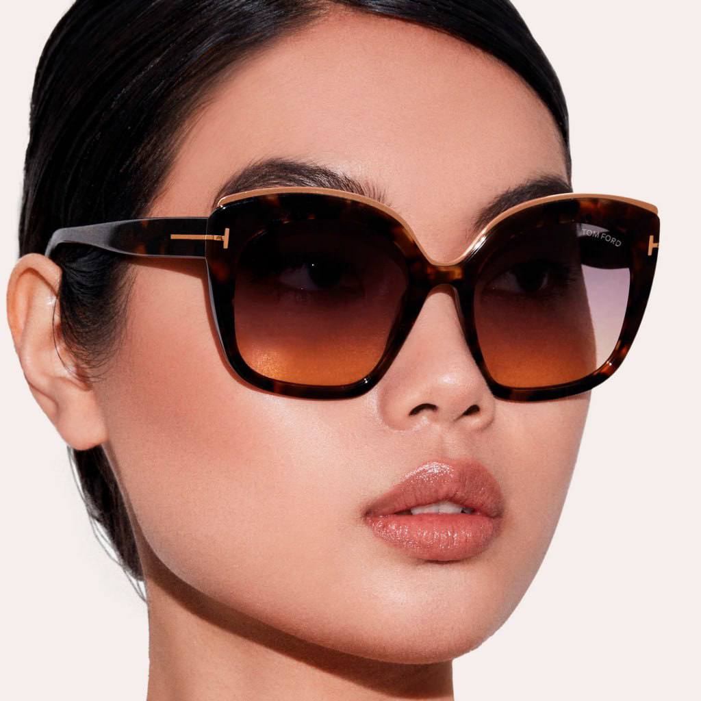 Tom Ford FT0944 Chantalle 01B Occhiali Da Sole Donna Nero Lucido Con Palladio/Gradient - Foto 3