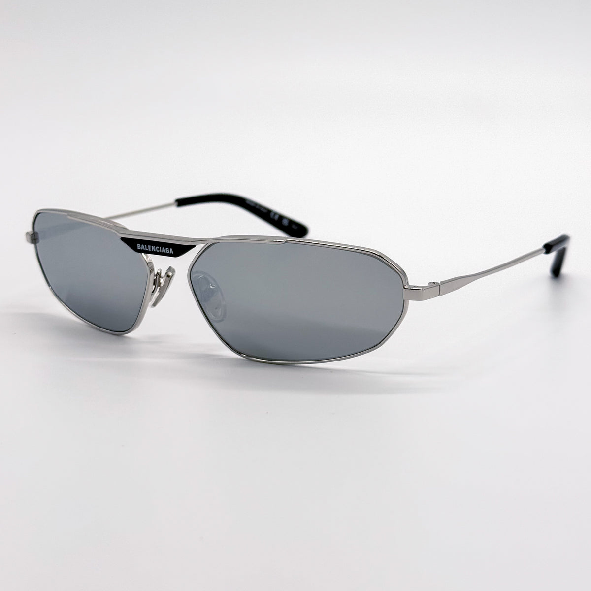 NEW BB0245S 002 BALENCIAGA SILVER UNISEX SUNGLASSES METAL EYEWEAR Balenciaga Sunglasses BB0245S 002 main image 3