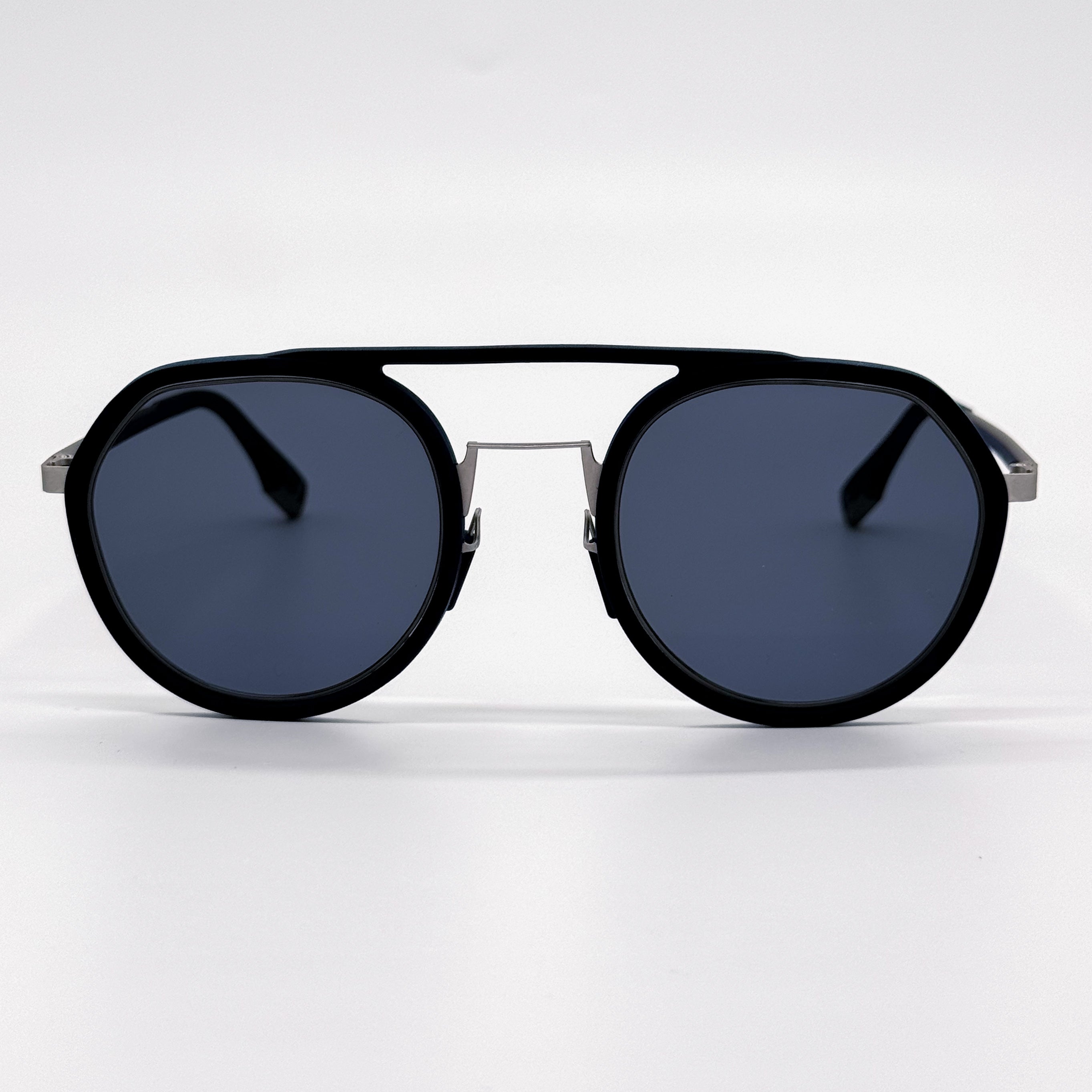 FENDI FE40040U 90V NAVY BLUE ROUND SUNGLASSES