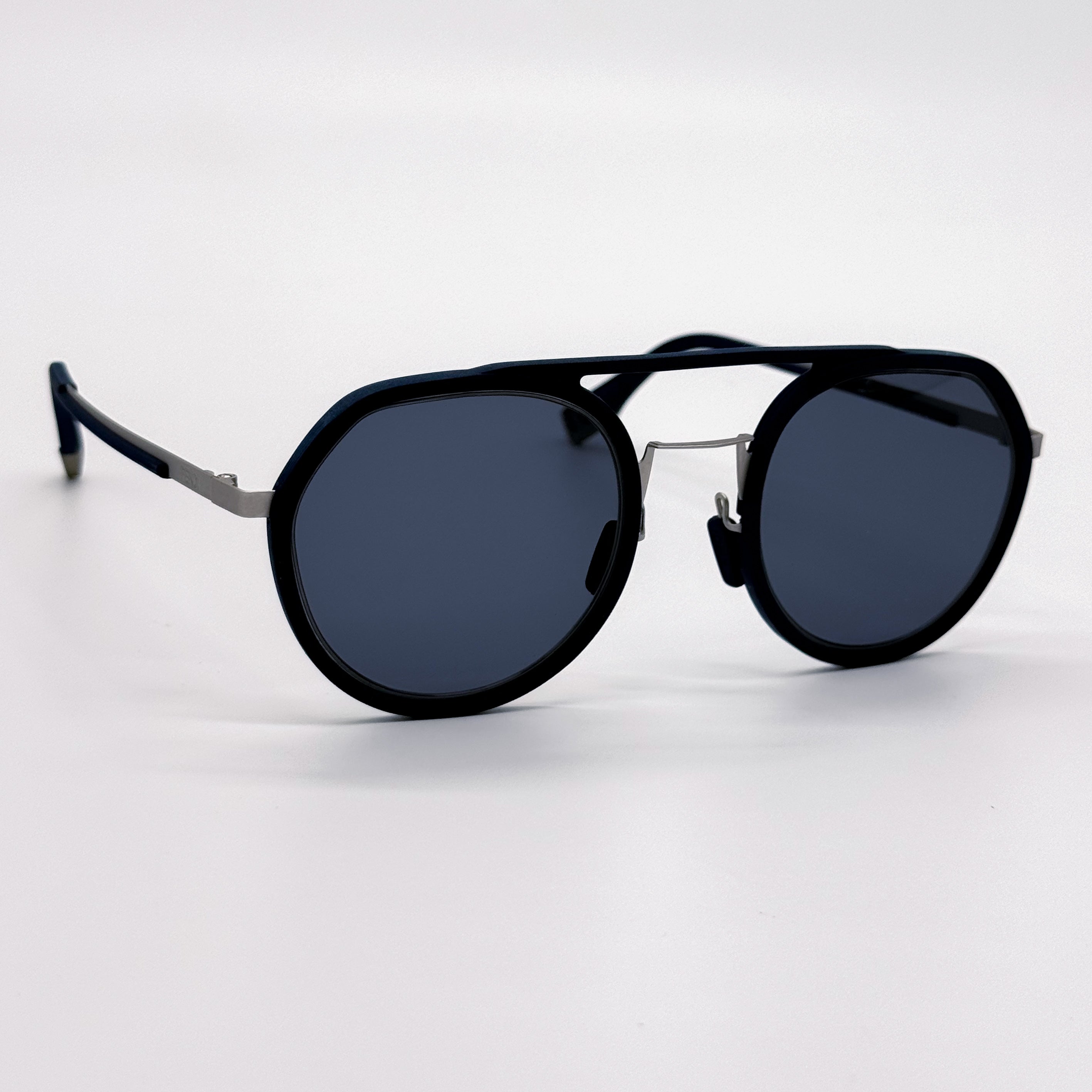 FENDI FE40040U 90V NAVY BLUE ROUND SUNGLASSES