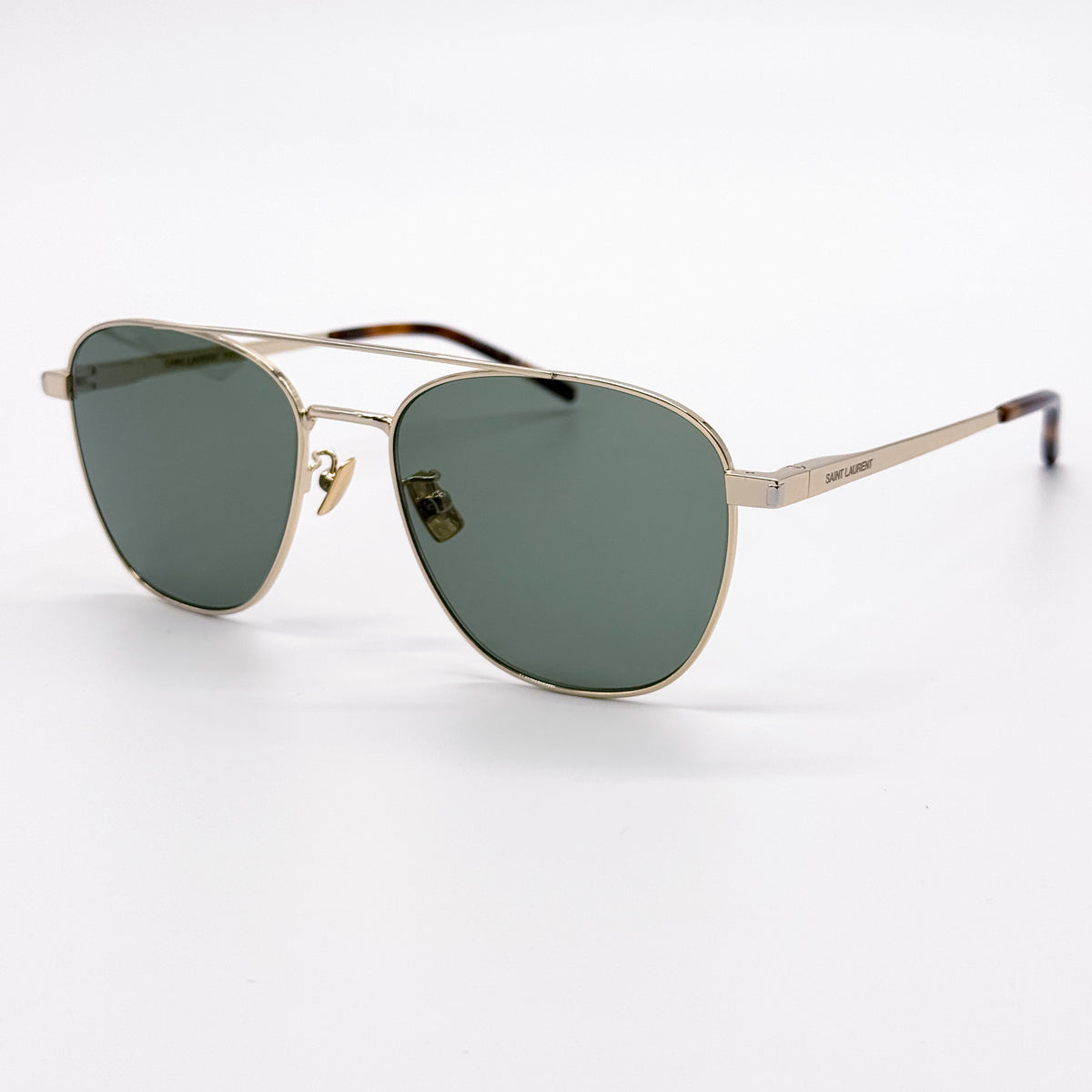 Saint Laurent SL531 011 Sunglasses Gold Aviator Frame, Green Lenses Yves Saint Laurent Aviator Classic 11 Sunglasses main image 4